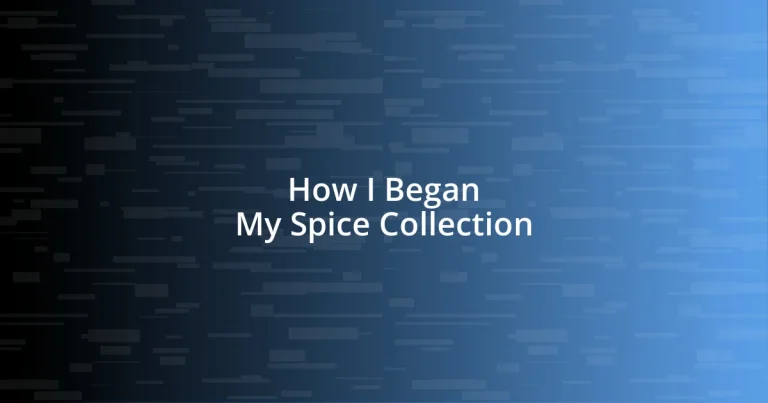 How I Began My Spice Collection